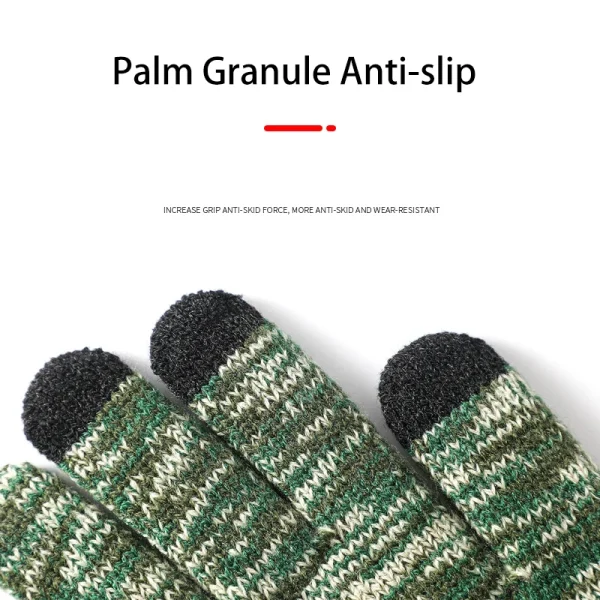 Winter Gloves for Men Knitted Large Size Warm Gloves Cycling Male Office Fleece Non-slip Touch Screen Acrylic Soft Thick Gloves - Image 5
