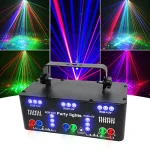 HCWE 21 LENS DJ Disco Beam Patterns Stage Laser Light Projector Party Lights UV LED Strobe Sound Party Holiday Wedding Articles