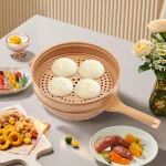 Micro Pressure Cooker with Steamer Basket, 32cm Clay Color Non-Stick Cooking Pot, Dishwasher Safe, Multi-Purpose Kitchen Pot - Image 3