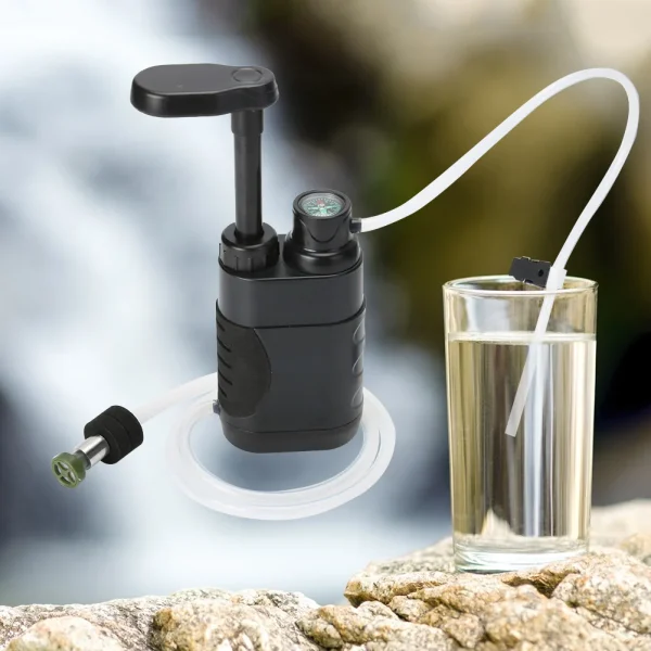 Drinking Water Purifier Portable Water Filter Pump Hand Operated Survival Water Filter 1400ml/min for Survival Emergency - Image 4