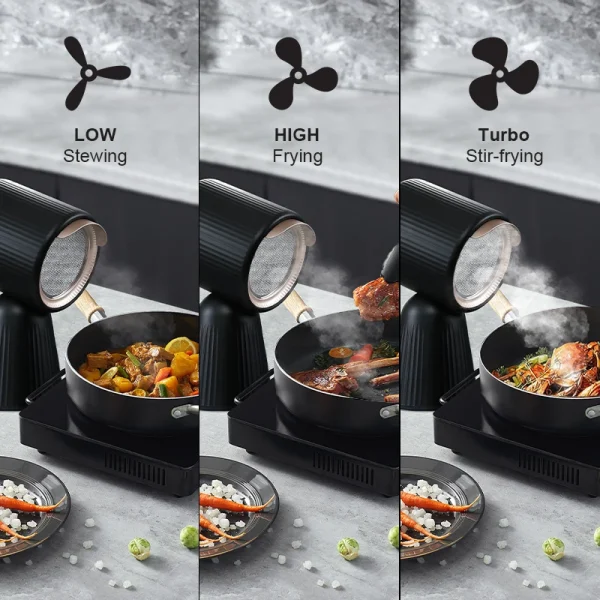 ‎Tieasy with 2 Speed Exhaust Fan Detachable Aluminum Filter Portable Range Hood ZMS-TBX8 - Image 3