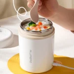 600ML USB Electric Heating Tiffin Box Portable Picnic Milk Drink Food Heater Stainless Steel Food Warmer Container 5V 12V 24V