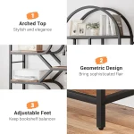 Geometric 6-Tier Metal Arched Bookshelf, 81.7 Tall Open Storage Display Rack for Unique Book Racks - Image 3