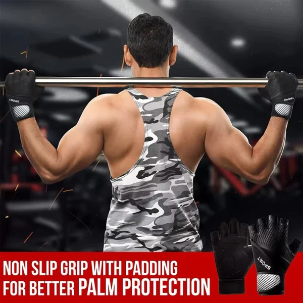 1 Pair Workout Gloves - Gym Weight Lifting Gloves with Wrist Wrap Support,Full Palm Protection & Extra Grips for Fitness,Pull-up - Image 2