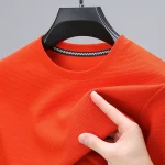 2024 Men's New Waffle Round Neck Short Sleeved T-shirt Summer Comfortable Top - Image 2