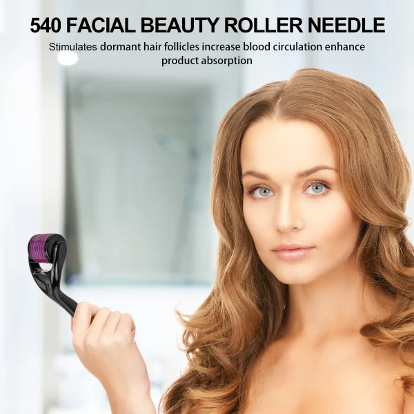 Professional 540 Derma Roller For Hair Growth Beard Growth Micro Face Roller For Skin Care - Image 4