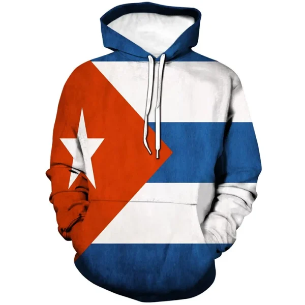 3D Printed Cuba Flag Hoodie For Men New In Long Sleeves Sweatshirts Pullover Tops Fashion Sports Running Oversized Hoodies - Image 4