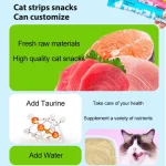 10Piece/2Pack Pet Snacks Cat Strips Young Cat Wet Food Pack Nutrition Chicken Cod Salmon Formula Mixed Flavor Cat Liquid Snacks - Image 3