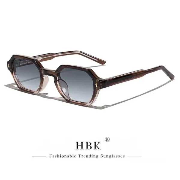 HBK Retro Polygonal Men Sunglasses Personalized Design Square Frame Sun Glasses for Women Parties Travel Holidays Glasses - Image 3
