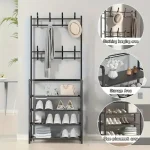 Household integrated multi-functional simple assembly Door storage Shoe rack Shoe hat rack Multi-layer rack - Image 5
