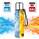 UPORS Large Capacity Stainless Steel Thermos Portable Vacuum Flask Insulated Tumbler with Rope Thermo Water Bottle 500/700/1000/1500ml - Image 2