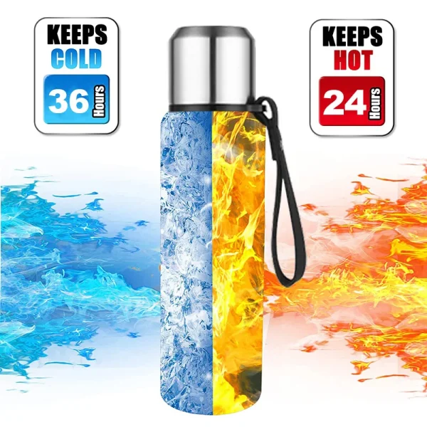 UPORS Large Capacity Stainless Steel Thermos Portable Vacuum Flask Insulated Tumbler with Rope Thermo Water Bottle 500/700/1000/1500ml - Image 2