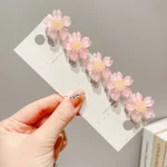 5PCS Sweet Sakura Baby Hairpins Kids Hair Clips Lovely Children Headwear Princess Barrette Girls Hair Accessories - Image 3