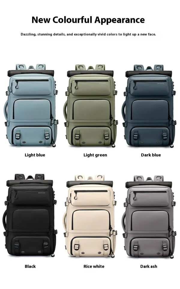 BANGE Expandable Men's Backpack Waterproof 17.3 in Laptop Backpack Man Large Capacity Hiking Travel Bag Male Backpacks for Men - Image 3