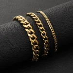 21cm Hot Trendy Cuban Chain Men Bracelet Classic Stainless Steel 3 5 7mm Width Chain Bracelet For Men Women Jewelry Party Gift - Image 4