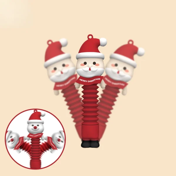 Christmas Decompression Telescopic Pop Tubes Fidget Toys Sensory Toy Swing Cool Light Lifelike Shape for Stress Anxiety Relief - Image 2