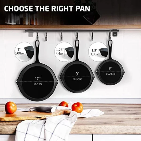 Cast Iron Frying Pan,14/16/20cm Non-stick Skillet Kitchen Fry Pot Breakfast Pan Omelette Pancake Pot Induction Cooking Cookware - Image 3