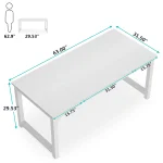 Tribesigns Modern Computer Desk, 63 x 31.5 inch Large Executive Office Desk Computer Table Study Writing Desk Workstation - Image 3