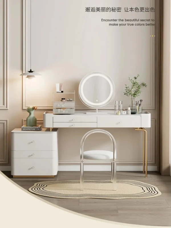 Modern Storage Vanity Dressing Table Living Rooms Beige Organizer Makeup Dresser Luxury Space Saving Coiffeuse Chambre Bedroom Furniture - Image 4