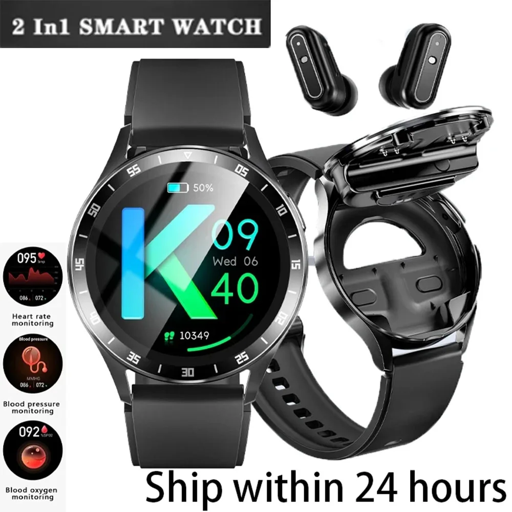 kf-Scaf0238cb09d4a87b53c32d33c7e4429H X10 2 in 1 Smart Watch With Earbuds Smartwatch TWS Bluetooth Earphone Heart Rate Blood Pressure Monitor Sport Watch Fitness Watc - Image 1