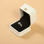 PU Leather Jewelry Packing Gift Box White Brushed Crown Buckle Ring Bracelet Ear Stud Necklace Packing Box Jewelry Set Box - Image 3