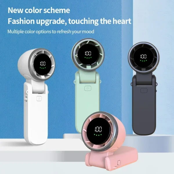 2025 New Hanging Neck Outdoor 180 Degree Folding Desktop Mini Fan Hand-held Folding High-speed Powerful Turbo Fan - Image 2