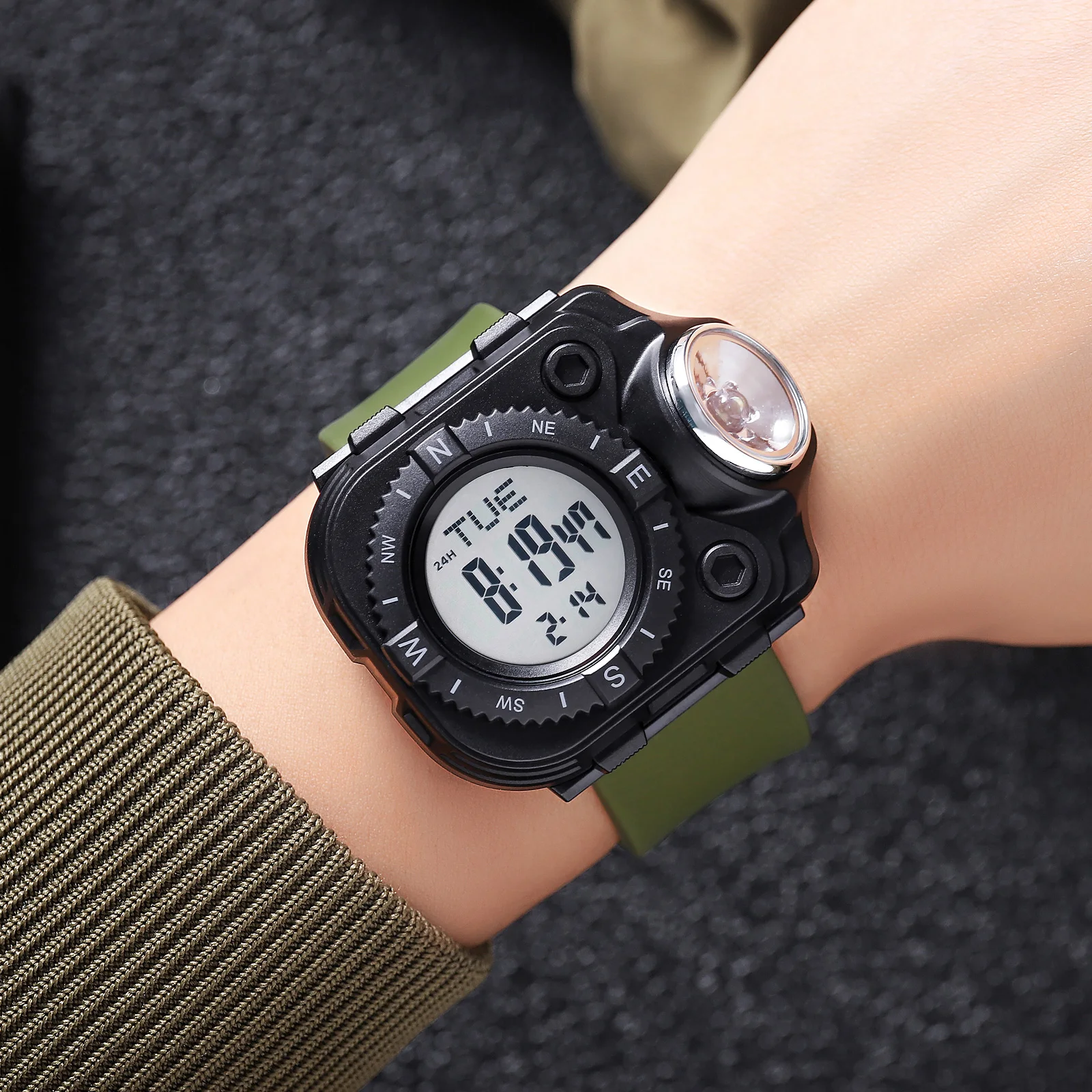 kf-Scd5bd3361c164389bff954b5238979fa2 SKMEI Man Digital Wristwatch Waterproof Alarm Stopwatch Creative LED Flashlight Countdown Sport Watches Men Back Light Display - Image 1