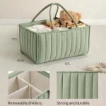 Baby Diaper Caddy Organizer, Stylish Storage Basket for Newborn Essentials and Diaper Station,Gift for Baby Shower and Must-Have - Image 2
