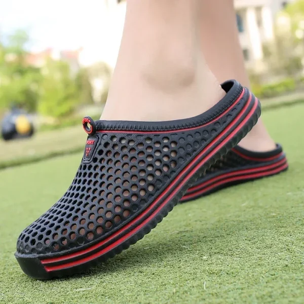 Men Shoes 2024 Beach Man Slippers Unisex Hollow Out Casual Women Beach Sandal Flip Flops Shoes Non-slip Size 36-45 Mens Slippers - Image 2