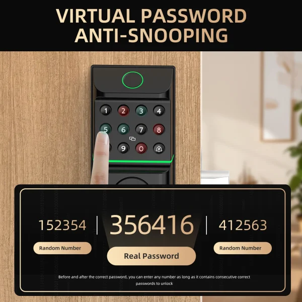 Viladepot Smart Lock Fingerprint Door Lock App Control Passcode Unlock Electronic Touchscreen Keypad Smart Door Handel - Image 5