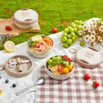 WORTHBUY 304 Stainless Steel Tiffin Box With Folding Cutlery Picnic Portable Sealed Fruit Salad Food Container For Kids Students - Image 3