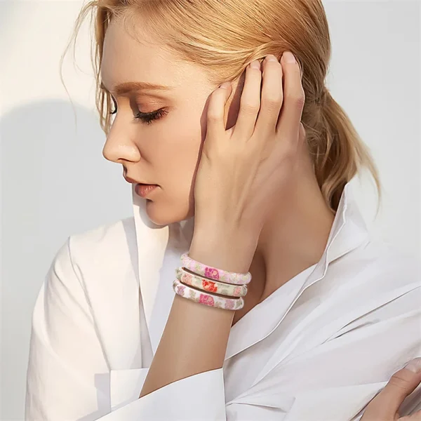 Enameled Bracelets For Women Flower Women Bangles Indian Chinese Viking Bracelet On Hand African Jewelry Dubai Women's Gift Girl - Image 2