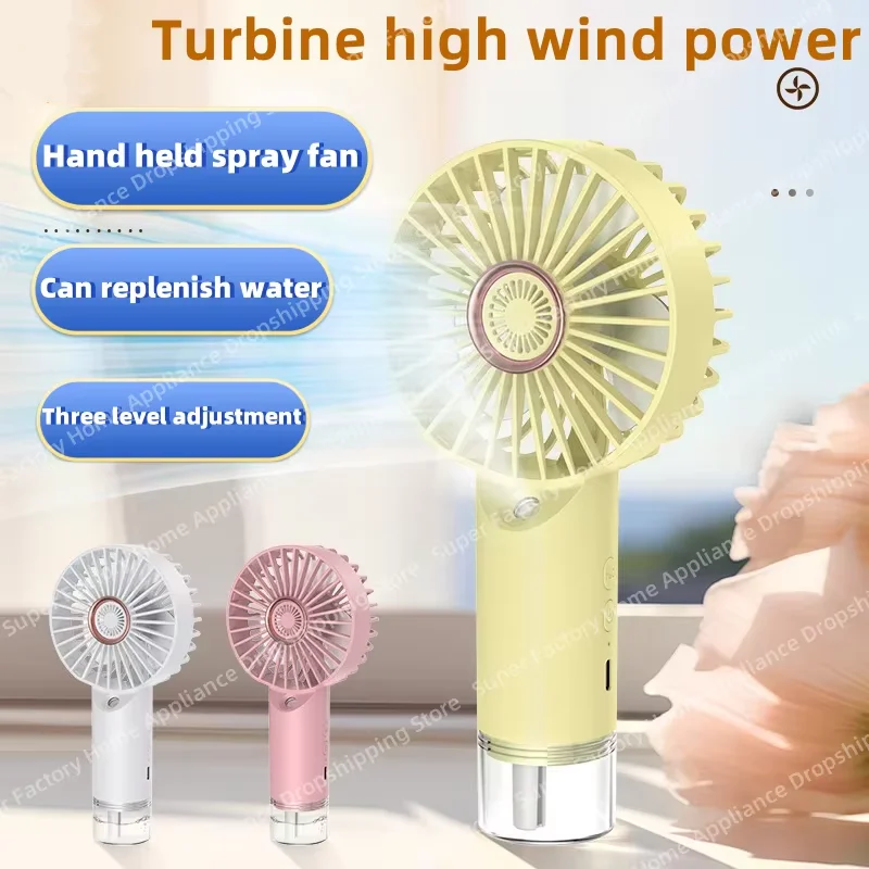 kf-Sd580e7d43dac49e88fb52fff19beeb73M Humidifying Water Replenishing Handheld Spray Fan Fast Charging Convenient Desktop USB Charging Mini Handheld Fan 2025 New - Image 1
