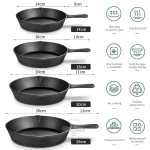 Cast Iron Frying Pan,14/16/20cm Non-stick Skillet Kitchen Fry Pot Breakfast Pan Omelette Pancake Pot Induction Cooking Cookware - Image 2