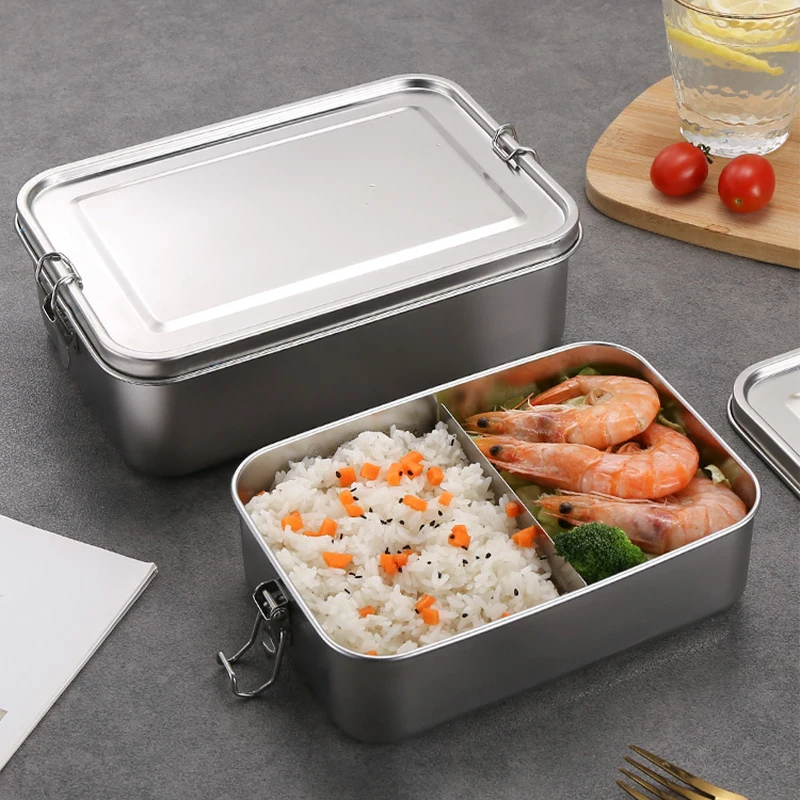 kf-Sd9277b9c7bc949a28d1aa8cd0e7143d4I Stainless Steel Lunch Box With Removable Dividers 850ML Stainless Steel Lunch Box For Kids And Adults Dishwasher Safe - Image 1
