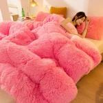 Thick Mink Fur Lamb Fur Warm Winter Comforter Soft Double-sided Velvet Quilted Cotton Quilt Lightweight Fluffy and Elastic Duvet - Image 2