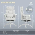 Big and Tall Office Chair with Pocket Spring Cushion,High Back Computer Gaming Chairs with Adjustable Armrests Lumbar Support - Image 2