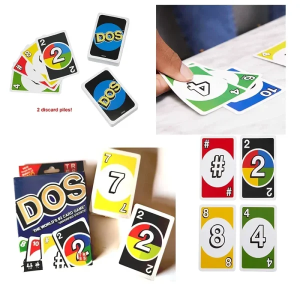 Mattel UNO DOS Family Multiplayer Card Game Entertainment High Fun Poker Party Games Playing Cards UNO Kids Toys - Image 2