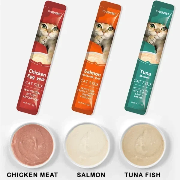 60 Pieces/Box Cat Snacks Cat Strips Whole Box Cat Snacks Tuna Salmon Chicken Cat Fattening Pet Snacks Cat Food Cat Food Snack - Image 2