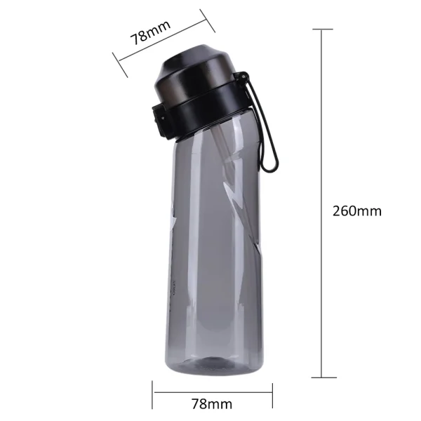 Flavored Water Bottle with 7 Flavour Pods Air Water Up Bottle Frosted Black 650ml Air Starter Up Set Water Cup for Camping Sport - Image 3