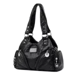 Y2K Motorcycle Bag Women's PU Leather Crossbody Bag Retro Luxury Handbag Fashion Motorcycle Bag Brand Fashion Crossbody Bag
