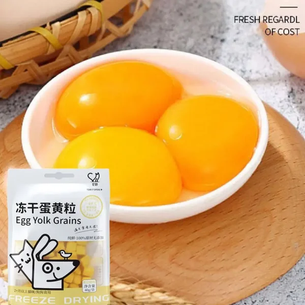 40g Freeze Dried Egg Yolk Granules Beautify Smoothing Cat Hair Cat food Safe Freeze-dried Pet Food Healthy To Pets - Image 3