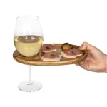 Wood Dinner Plates Creative Food Tray Platos Compartments Wine Cup Holder Sharing Plate Dishes Party Tableware Home Dishware - Image 2