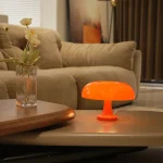 Mushroom table Lamp minimalist modern bedroom bedside lamp Danish designer orange decorative table lamp