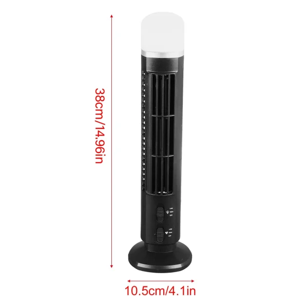 Bladeless Cooling Fan Table Fan Tower Bladeless Fan Bladeless Tower Fan Portable USB Desk Fan with Light for Home Bedroom - Image 3