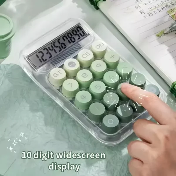 1PC Transparent Gradient Large Button Calculator Large Screen Electronic Calculator 10 Digit Student Specific Calculator - Image 3