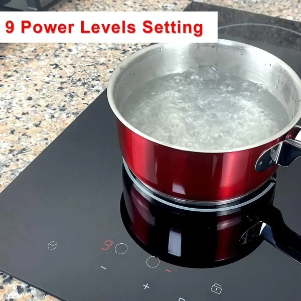 Induction Cooktop 12 Inch, 220V~240V, 2 Burners Electric Cooktop,3500W, 12'' Built-in Double Electric Stove Top Countertop Cooke - Image 2