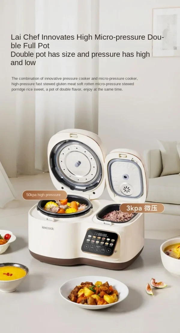 Lai Xiaochu double-gallon rice cooker household smart soup and rice all-in-one small 3L pressure multi-function rice cooker - Image 5