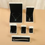 PU Leather Jewelry Packing Gift Box White Brushed Crown Buckle Ring Bracelet Ear Stud Necklace Packing Box Jewelry Set Box - Image 5