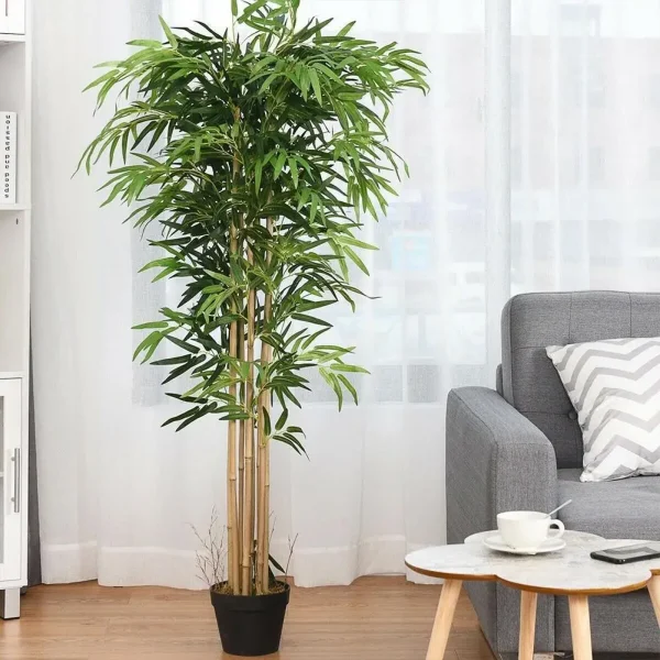 10pcs Artificial Green Bamboo Leaves Fake Green Plants Simulation Green Plants Art Home Hotel Office Decoration Supplies - Image 2
